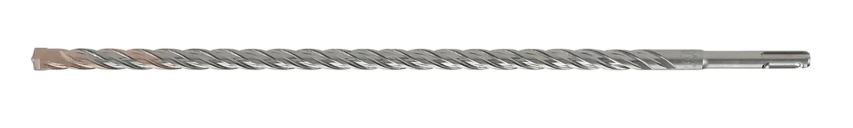 Long spiral metal drill bit with SDS shank, suitable for masonry and concrete drilling.