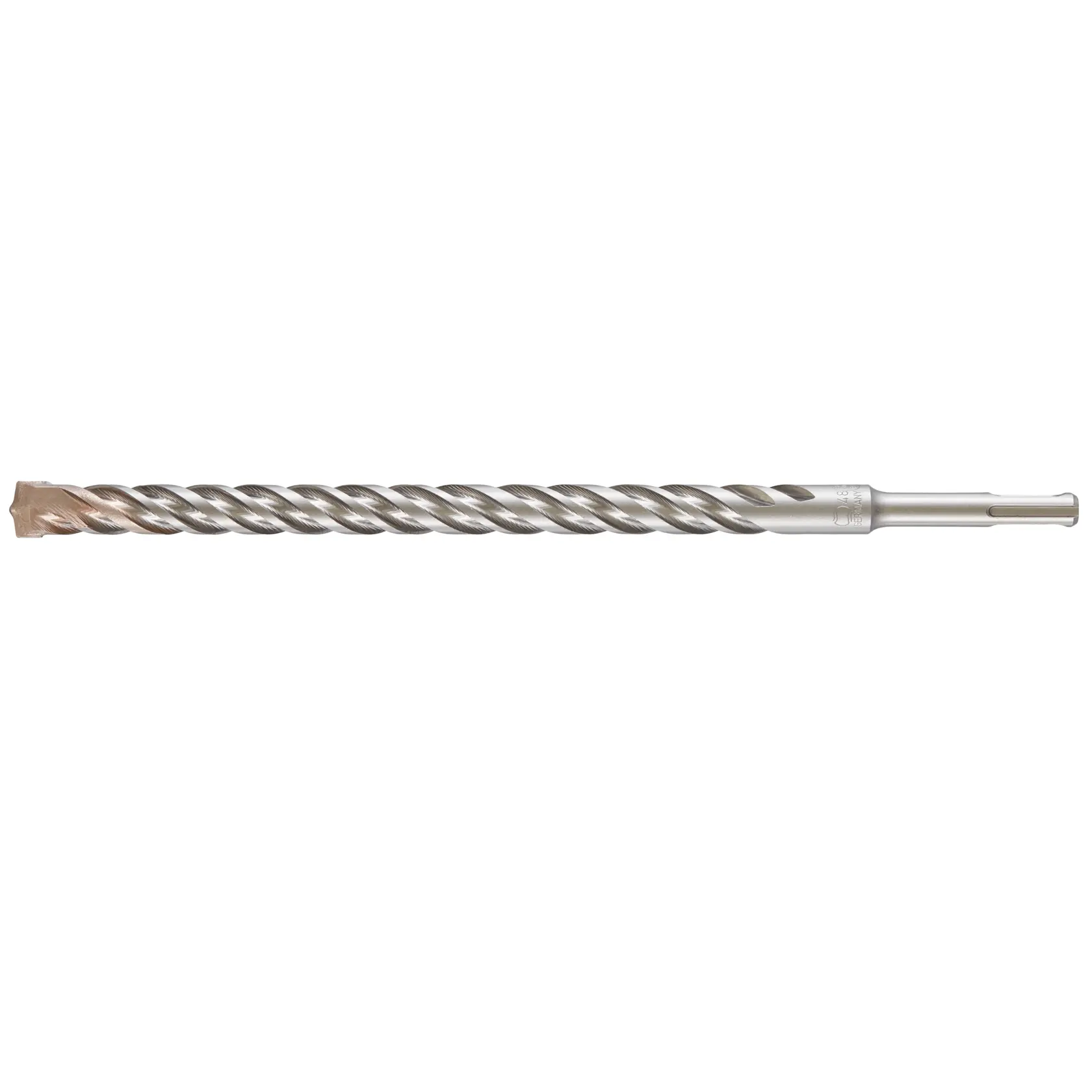 A DEWALT DT9581 long metal SDS drill bit with spiral grooves, designed for masonry and concrete drilling.