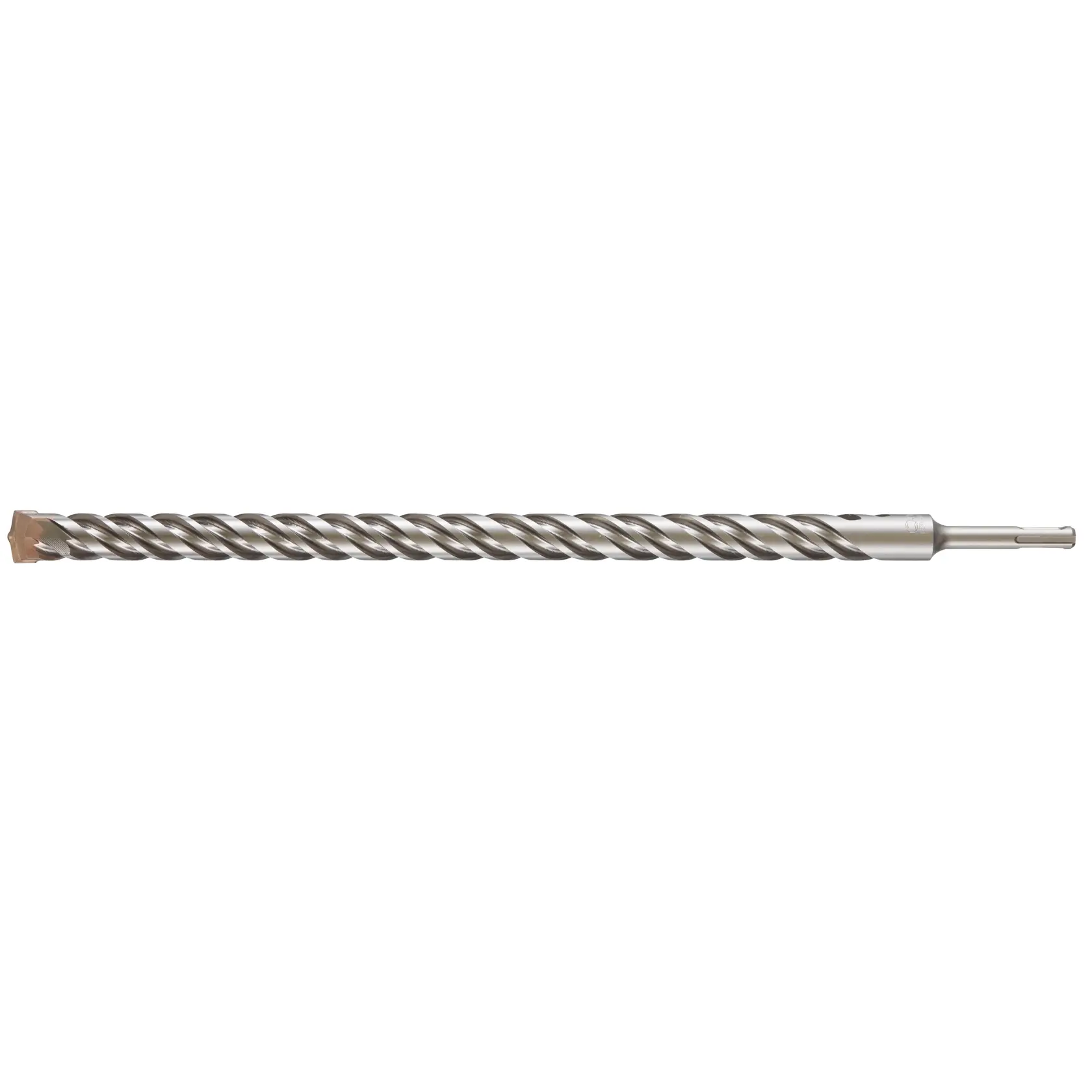 A long DEWALT rotary hammer drill bit with spiral flutes for masonry drilling, shown on a white background.